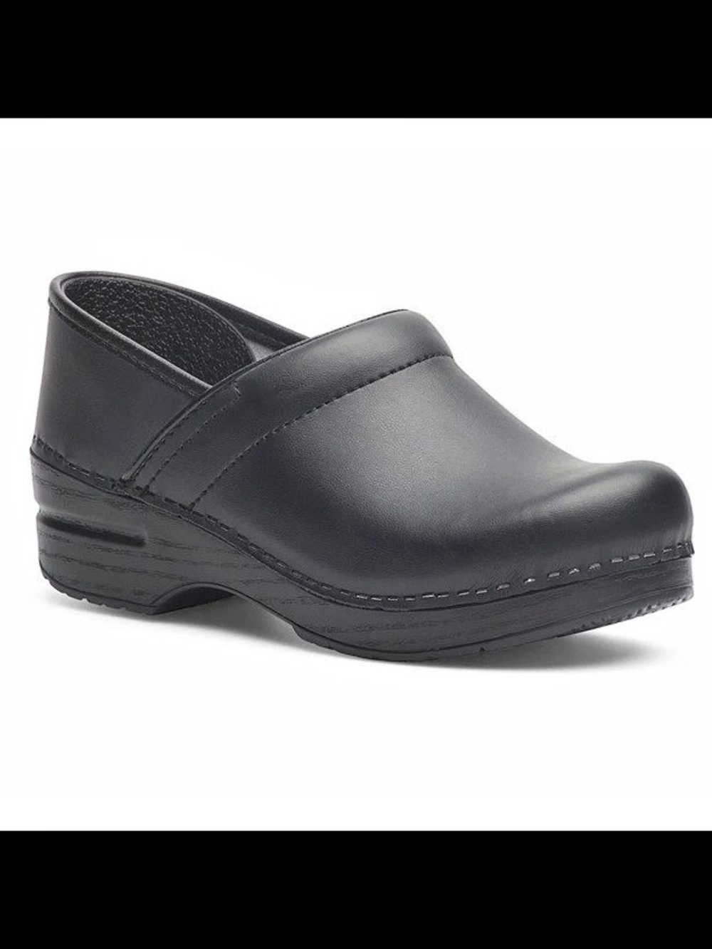 NWOB Dansko Professional Black Box Leather Clogs Women’s 38 7.5-8
